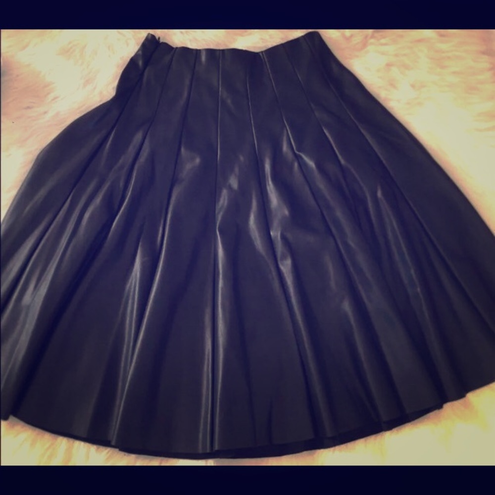 Zara faux leather skirt. Knee length.
